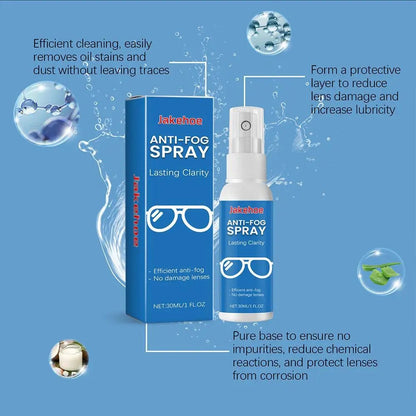 BackupMyFilesNow® 30ml anti-fog spray for eyeglasses, swim goggles, and snorkel lenses, with a mild cleaning and defogging formula.