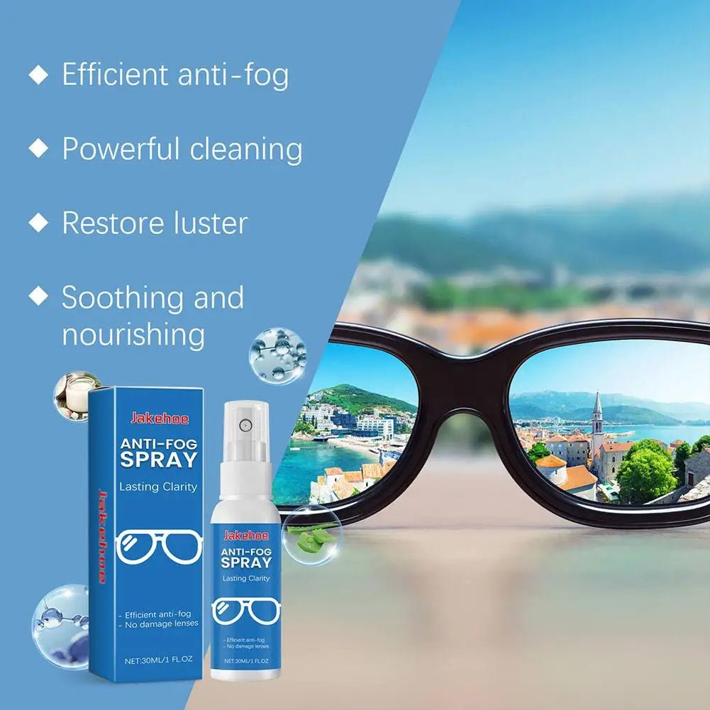 BackupMyFilesNow® 30ml anti-fog spray for eyeglasses, swim goggles, and snorkeling masks, with a mild lens cleaning and defogging formula.