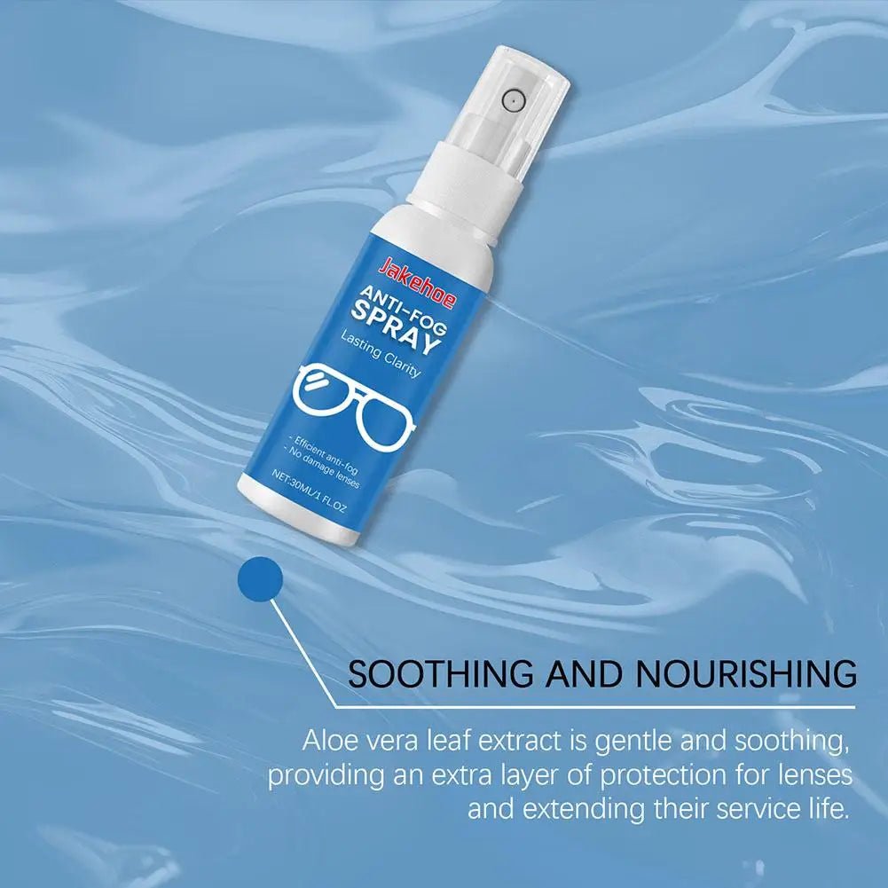 BackupMyFilesNow® 30ml anti-fog spray for eyeglasses, swim goggles, and snorkel masks, with a mild lens cleaning and defogging formula.