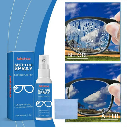 30ml BACKUPMYFILESNOW® anti-fog spray for eyeglasses, swim goggles, and snorkel lenses with a mild cleaning formula.