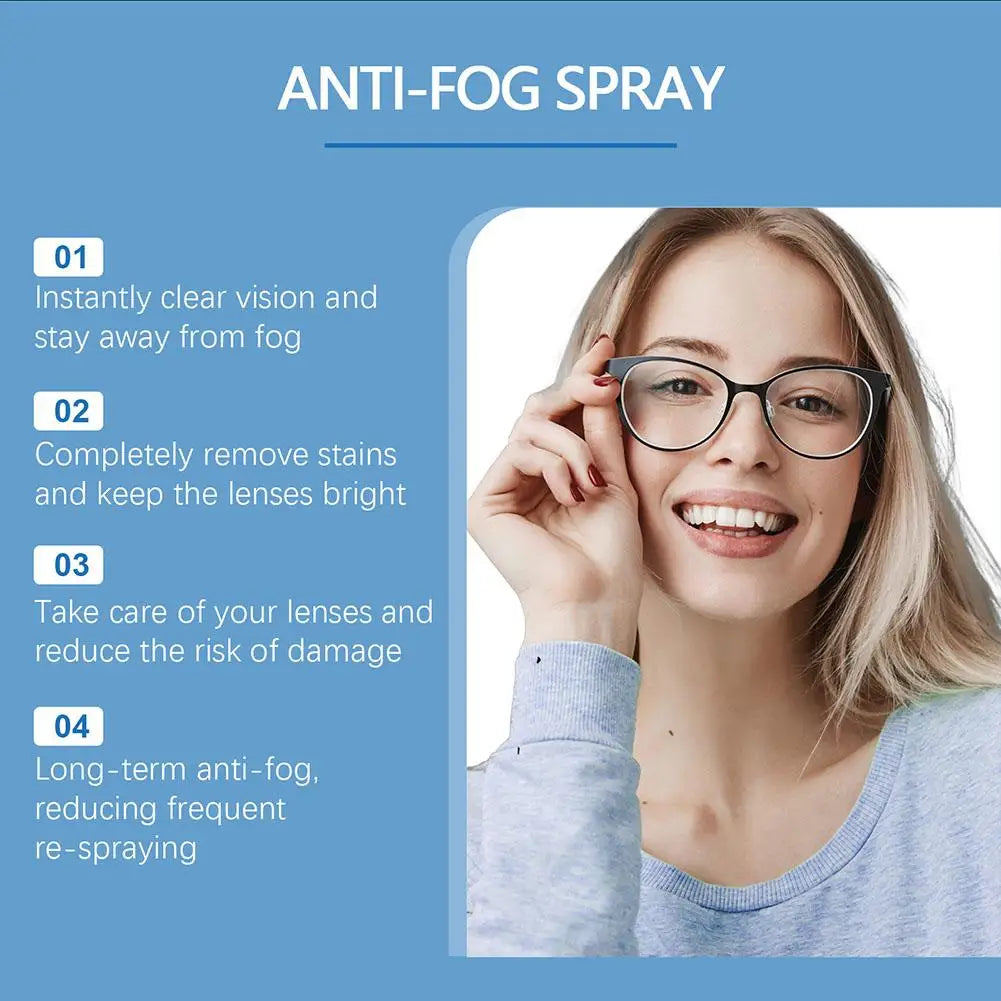 30ml BACKUPMYFILESNOW® anti-fog spray for eyeglasses, swim goggles, and snorkel masks, with a mild lens cleaning and defogging formula.