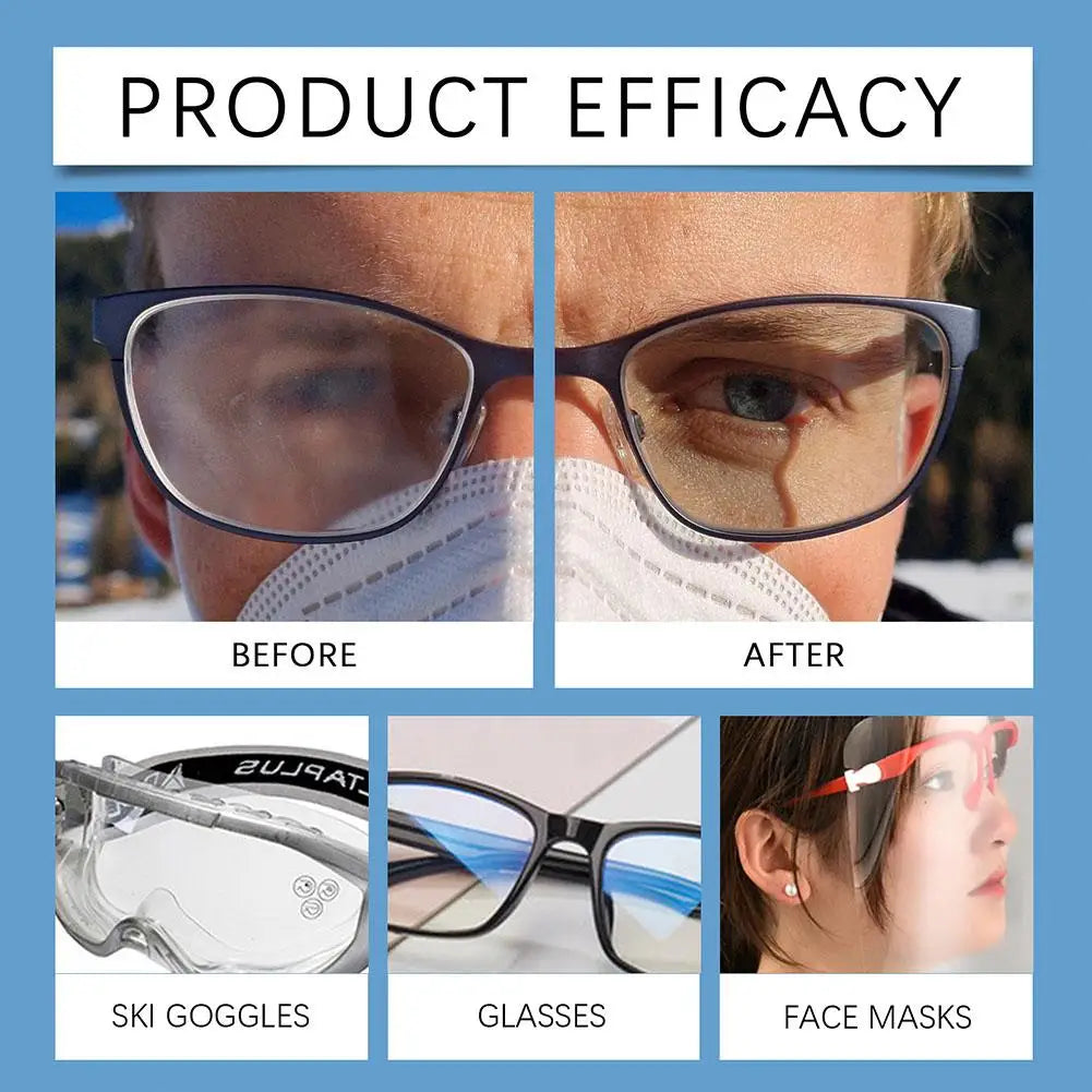BackupMyFileSNOW® 30ml anti-fog spray for eyeglasses, swim goggles, and snorkel lenses, with a mild cleaning and defogging formula.