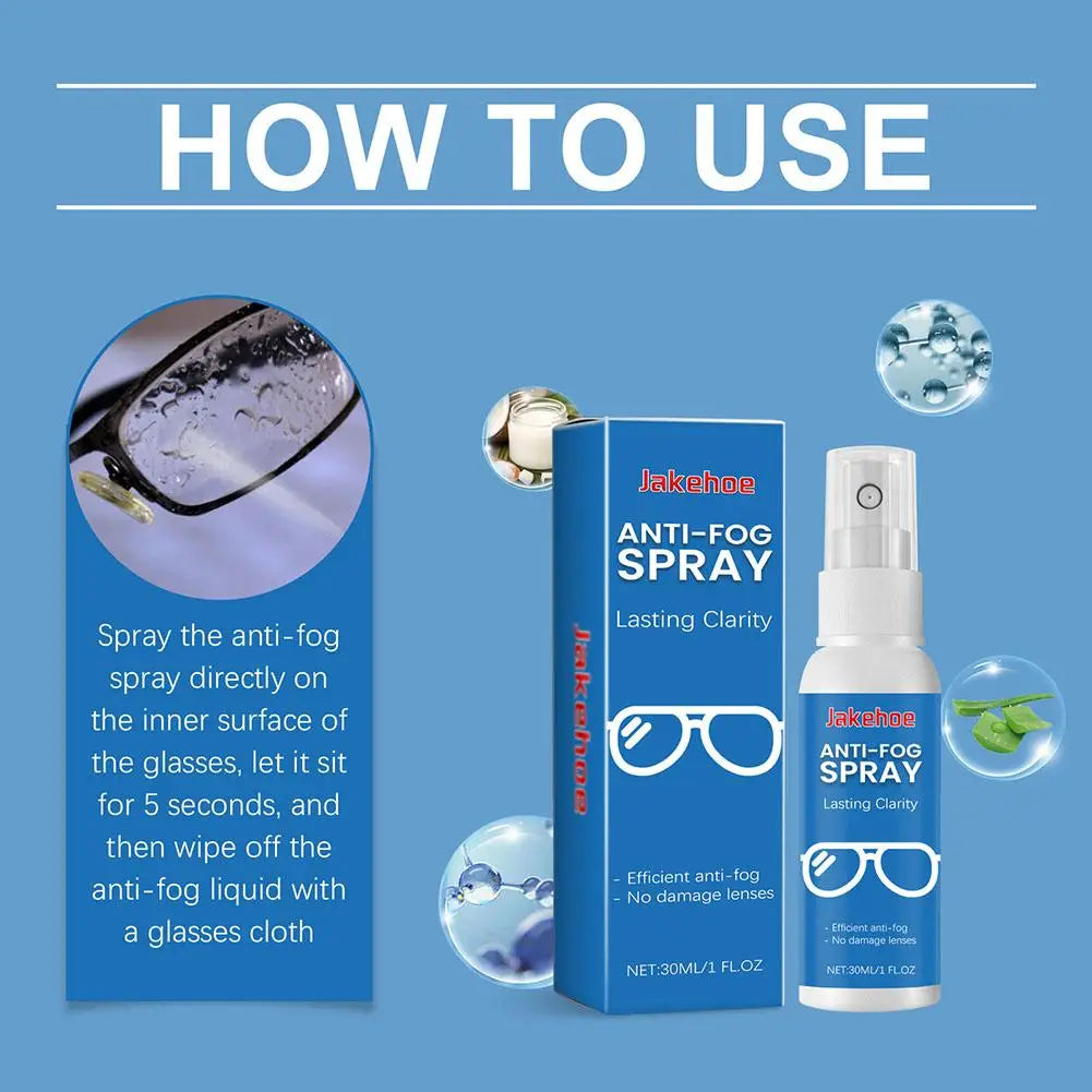 Backupmyfilesnow.com 30ml anti-fog spray for eyeglasses, swim goggles, and snorkel lenses, mild formula lens cleaner and defogger.