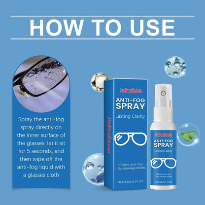 Backupmyfilesnow.com 30ml anti-fog spray for eyeglasses, swim goggles, and snorkel lenses, mild formula lens cleaner and defogger.