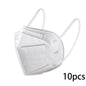 Box of 10-100 adult FFP2 masks with 5 layers, CE approved KN95 security protection masks for face coverage and safety.