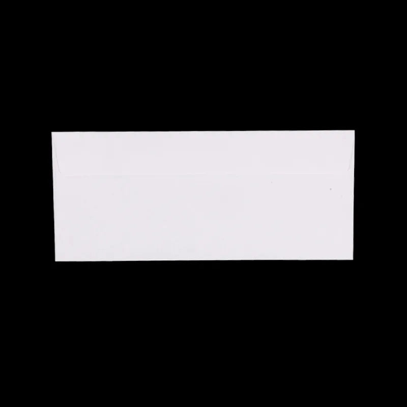 Set of 10-100 white windowless business envelopes from BackupMyFilesNow.com, secure self-sealing design, suitable for A4 bills and invoices.