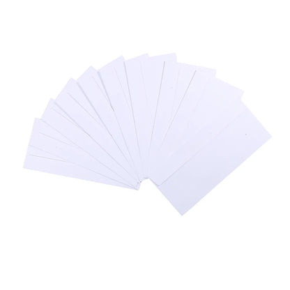Set of white windowless business envelopes from BackupMyFilesNow.com, self-sealing, A4 paper, invoice, and bill holding envelopes.