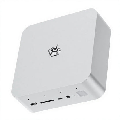 Silver GTI14 Mini PC Ultra 9 185H with 32GB DDR5, 1TB SSD NVMe, triple display output, WiFi 7, and Bluetooth 5.4.