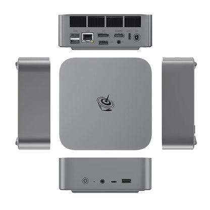 BackupMyFilesNow.com SER8 gaming mini PC with AMD 7 8845HS, 32GB RAM, 1TB SSD, 2TB NVMe, 4K 144Hz triple monitor setup