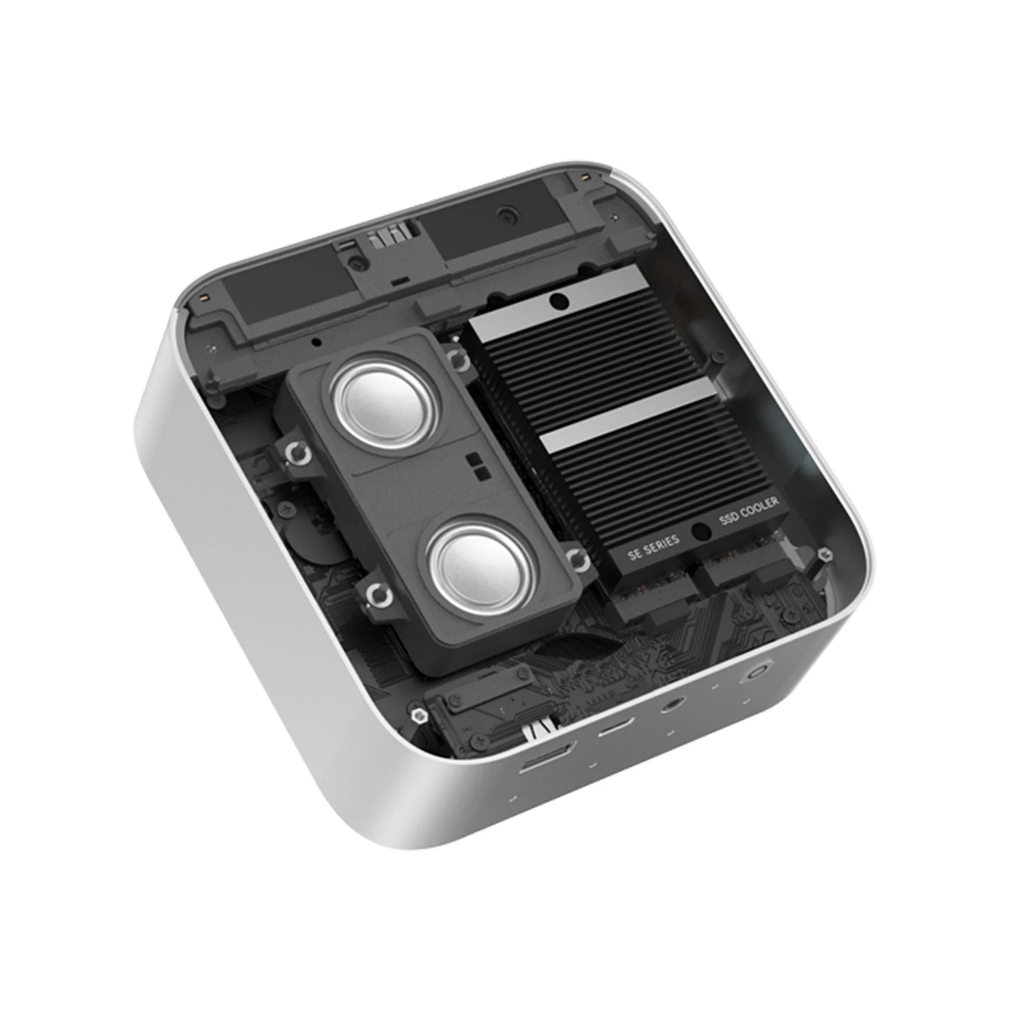 Silver SER9 Pro 4K Mini PC with AMD Ryzen 9 HX370, 32GB RAM, 1TB SSD, dual M.2 PCIe 4.0, Type-C port, and 8GB video memory