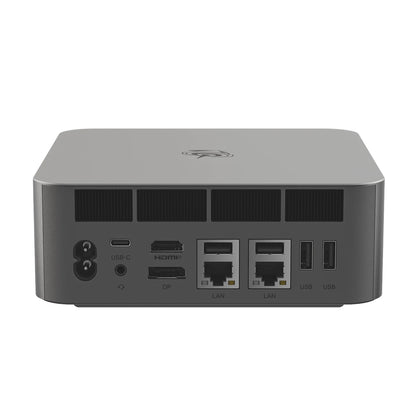 Beelink GTi14 Ultra-155H Mini AI PC with 32GB DDR5, 1TB NVMe SSD, silver compact home gaming and desktop computer.
