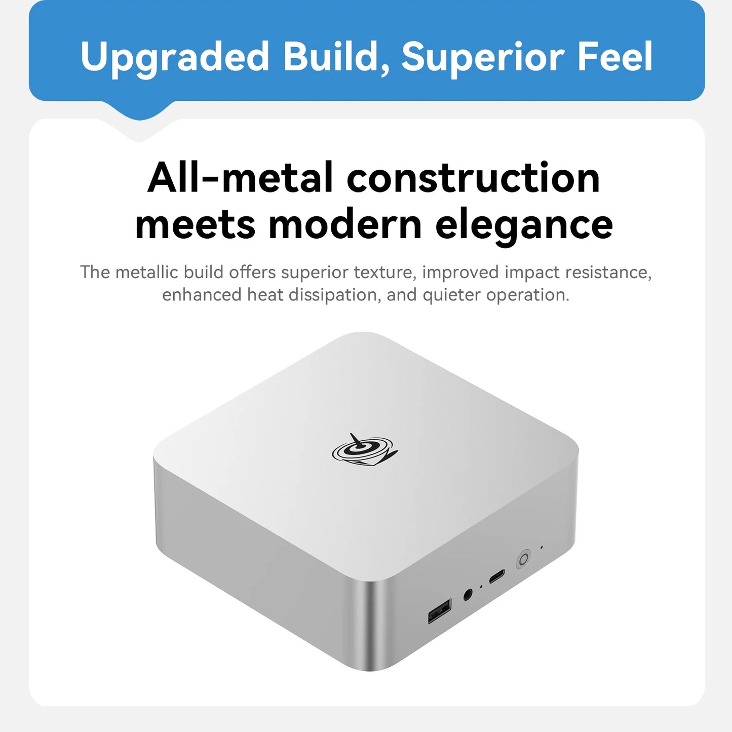 Silver EQI13 Pro Mini PC with Intel i7-13620H, 32GB DDR4 RAM, NVMe SSD, Windows 11, suitable for office, gaming, multimedia.