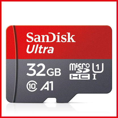 SanDisk A1 microSD card in various storage capacities with Class 10 UHS-1 speed for smartphones and devices.