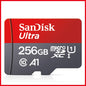 SanDisk A1 micro SD memory card in various capacities with Class 10 UHS-I for smartphones and storage expansion.