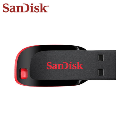 SanDisk CZ50 USB flash drive in 16GB, 32GB, 64GB, or 128GB capacities, compact mini key USB 2.0 memory stick for PC data storage