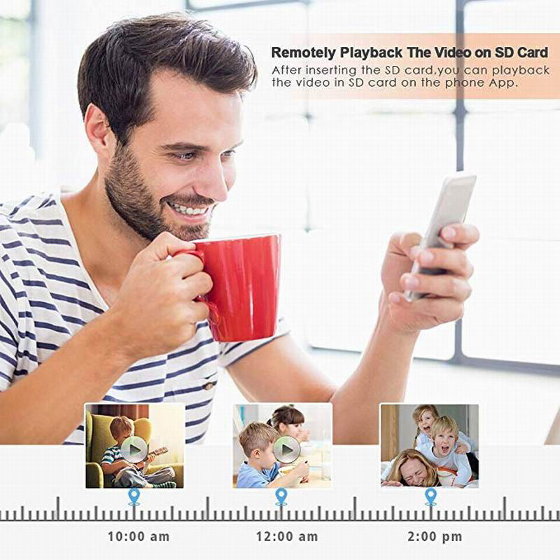 A7 HD WiFi indoor security camera with night vision and 32GB memory card for secure home surveillance.