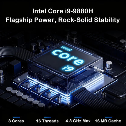 15.6-inch BackupMyFilesNow gaming laptop with Intel Core i9, 32GB RAM, 2TB SSD, ultra-slim design, Windows 11, for home and study.