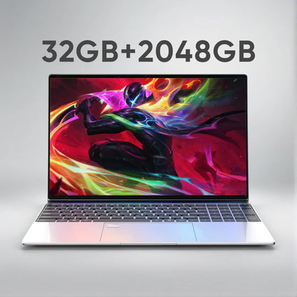 15.6-inch BackupMyFilesNow gaming laptop with Intel Core i9, 32GB RAM, 2TB SSD, ultra-slim design, Windows 11, home and office use