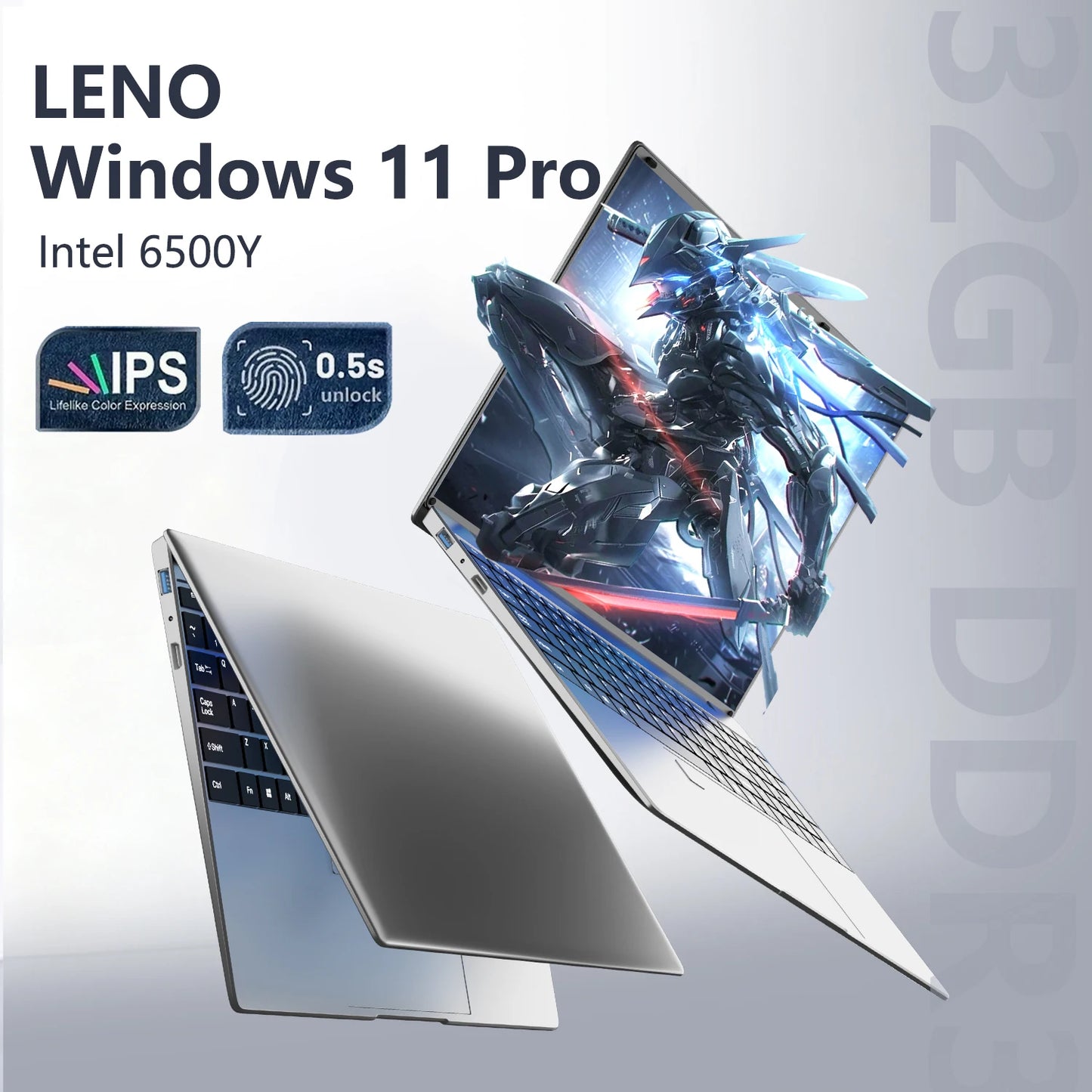 15.6-inch HOT gaming and office laptop with 32GB DDR3, up to 2TB SSD, Windows 11, backlit keyboard, and fingerprint scanner.