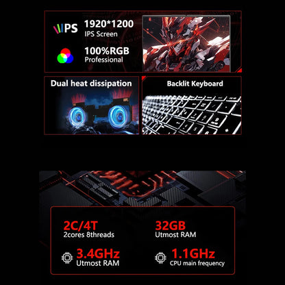 15.6-inch BackupMyFilesNow.com gaming laptop with 32GB DDR3, 1TB SSD, Windows 11, backlit keyboard, fingerprint scanner.