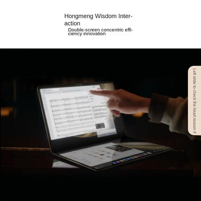 HUAWEI MateBook Fold ultra-light folding laptop with 18-inch dual-layer OLED display and HarmonyOS 5 in white color.