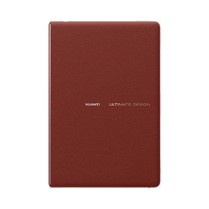 HUAWEI MateBook Fold with 18-inch dual-layer OLED display, ultra-light design, HarmonyOS 5, white folding computer.