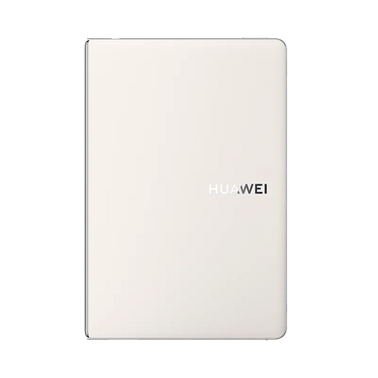 HUAWEI MateBook Fold with 18-inch dual-layer OLED display, ultra-light design, HarmonyOS 5, white folding laptop.