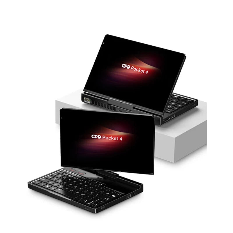 GPD Pocket 4 2025 mini laptop with AMD Ryzen 7 8840U, 8.8-inch 2.5K display, 144Hz refresh rate, compact design.
