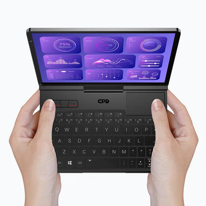 GPD Pocket 4 2025 mini laptop with AMD R7 8840U processor, 8.8-inch 2.5K display, 144Hz refresh rate, compact design.