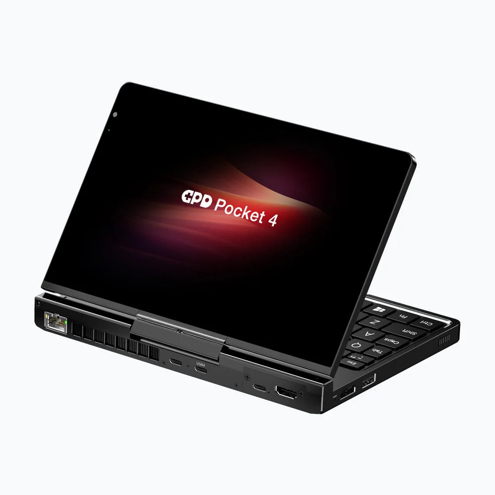 GPD Pocket 4 2025 mini laptop with AMD R7 8840U, 8.8-inch 2.5K display, 144Hz refresh rate, compact design, AI processors