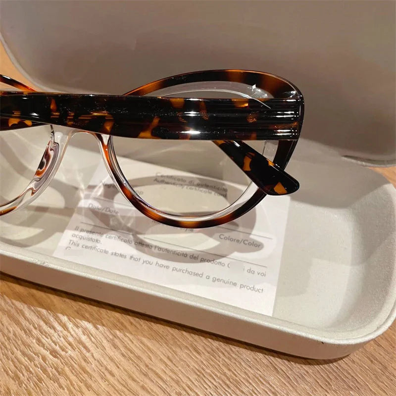 Blue light blocking women's cat eye glasses with photochromic lenses, small frame, trendy style, prescription reading eyeglasses.