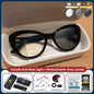 Blue light blocking cat eye prescription glasses for women with small frames, photochromic lenses, trendy style from BLMUSA.