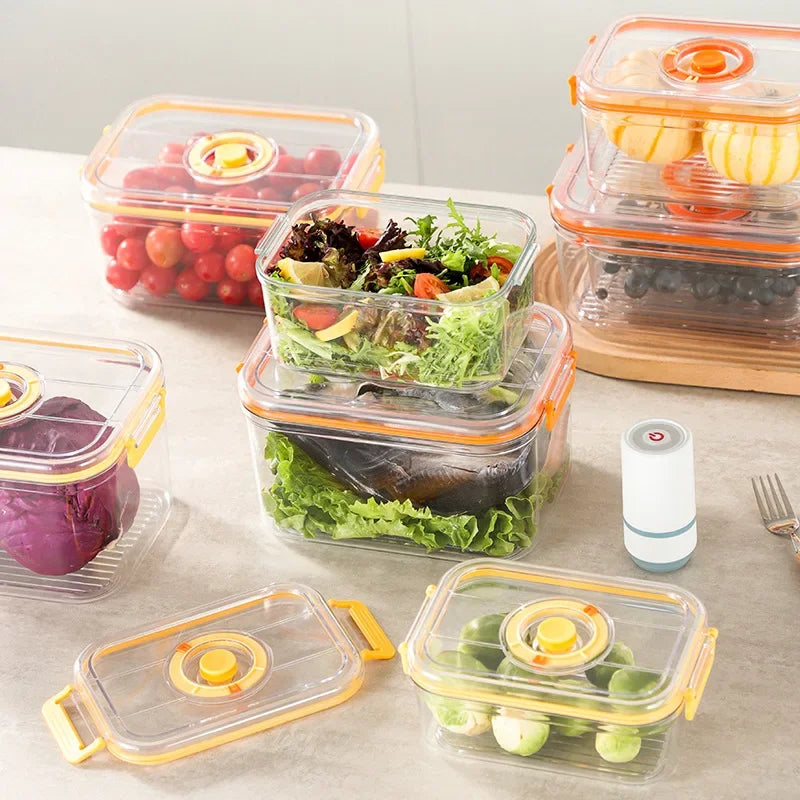 Transparent vacuum fresh-keeping storage canister from BackupMyFilesNow.com, 3500ml, microwave-safe, refrigerator-safe, kitchen organizer.