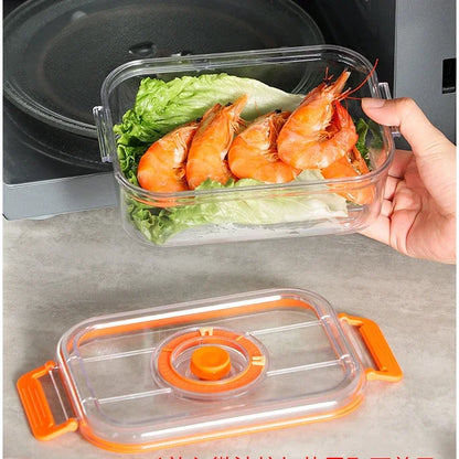Transparent vacuum fresh-keeping food storage container by BackupMyFilesNow.com, 3500ml, microwave-safe, sealed canister for kitchen organization.