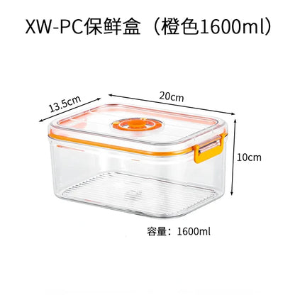 Transparent vacuum fresh-keeping storage box by BackupMyFilesNow.com, 3500ml, microwave-safe, sealed canister for food organization.