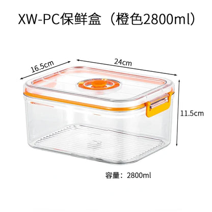 Transparent vacuum fresh-keeping food storage container by BackupMyFilesNow.com, 3500ml, microwave-safe, sealed refrigerator canister.