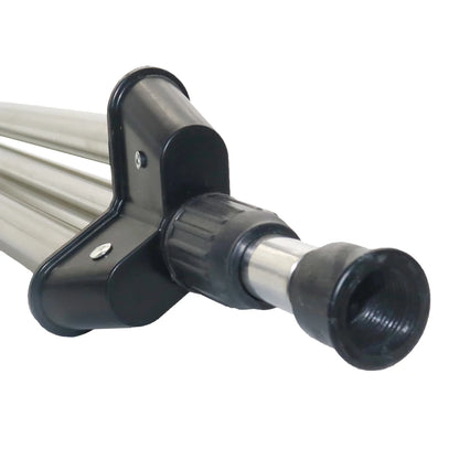 Stainless steel G1/2" adjustable irrigation tripod sprinkler for garden watering and irrigation systems.