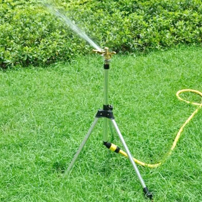 Stainless steel G1/2" adjustable irrigation tripod sprinkler for garden watering and irrigation systems.