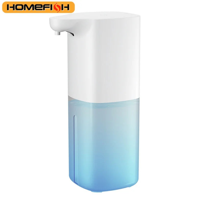 Automatic soap dispenser with infrared sensor and foam sanitizer, USB rechargeable for kitchen and bathroom use.