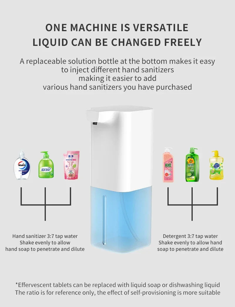 Automatic soap dispenser with infrared sensor by BackupMyFilesNow.com, rechargeable USB foam hand sanitizer for kitchen and bathroom.