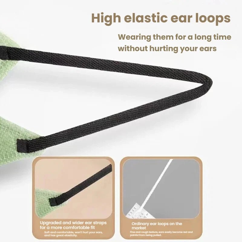 Black 3D disposable protective masks, 100-pack, unisex, suitable for outdoor, home, commuting, office, and school use.