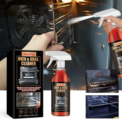 Heavy-duty oven and grill degreaser spray by BACKUPMYFILESNOW.COM® removing grease and burnt stains from kitchen appliances.