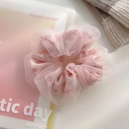 Sweet summer net-like hairband for women, large intestine design, trendy 1/3 piece bob hairstyle accessory, perfect for early spring.