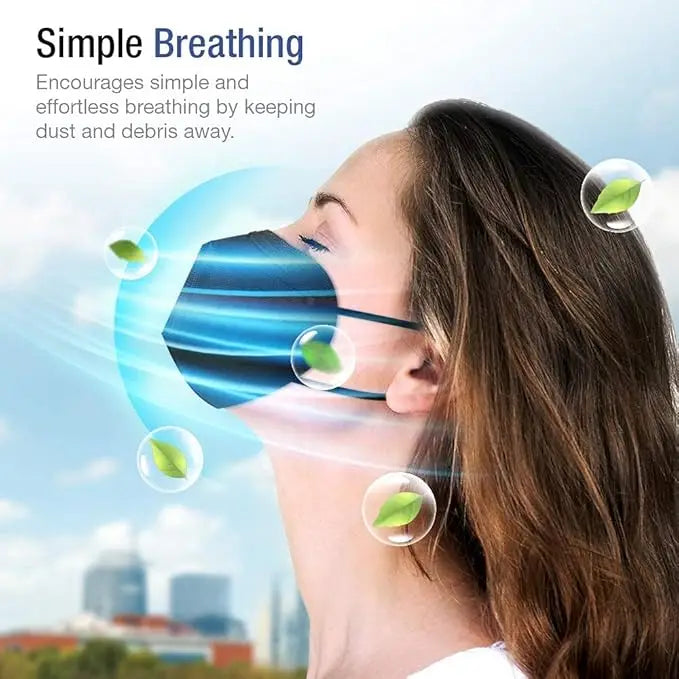 20-pack of BackupMyFilesNow 5-layer cup dust masks with adjustable straps, designed to protect against PM2.5 dust particles, smoke, and haze.