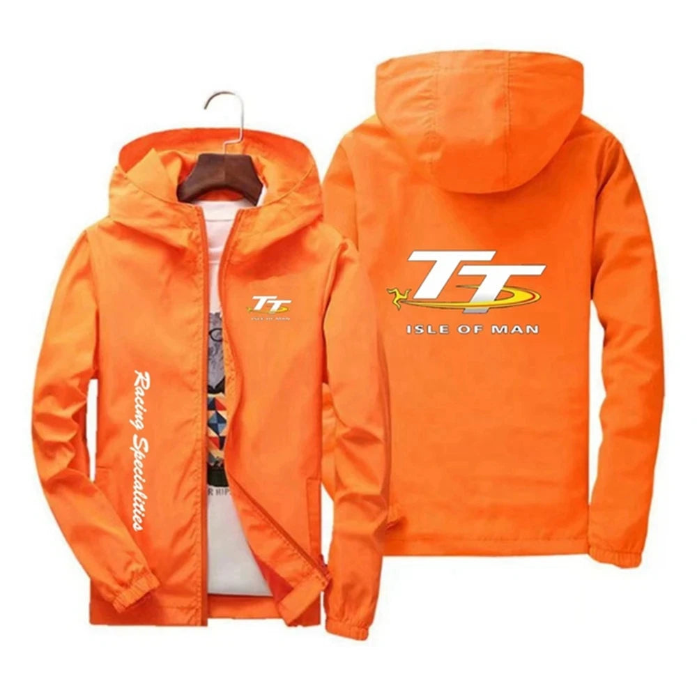 Men's windproof zipper hooded Irish TT outdoor sports fishing jacket, quick-drying, spring and autumn lightweight jacket.