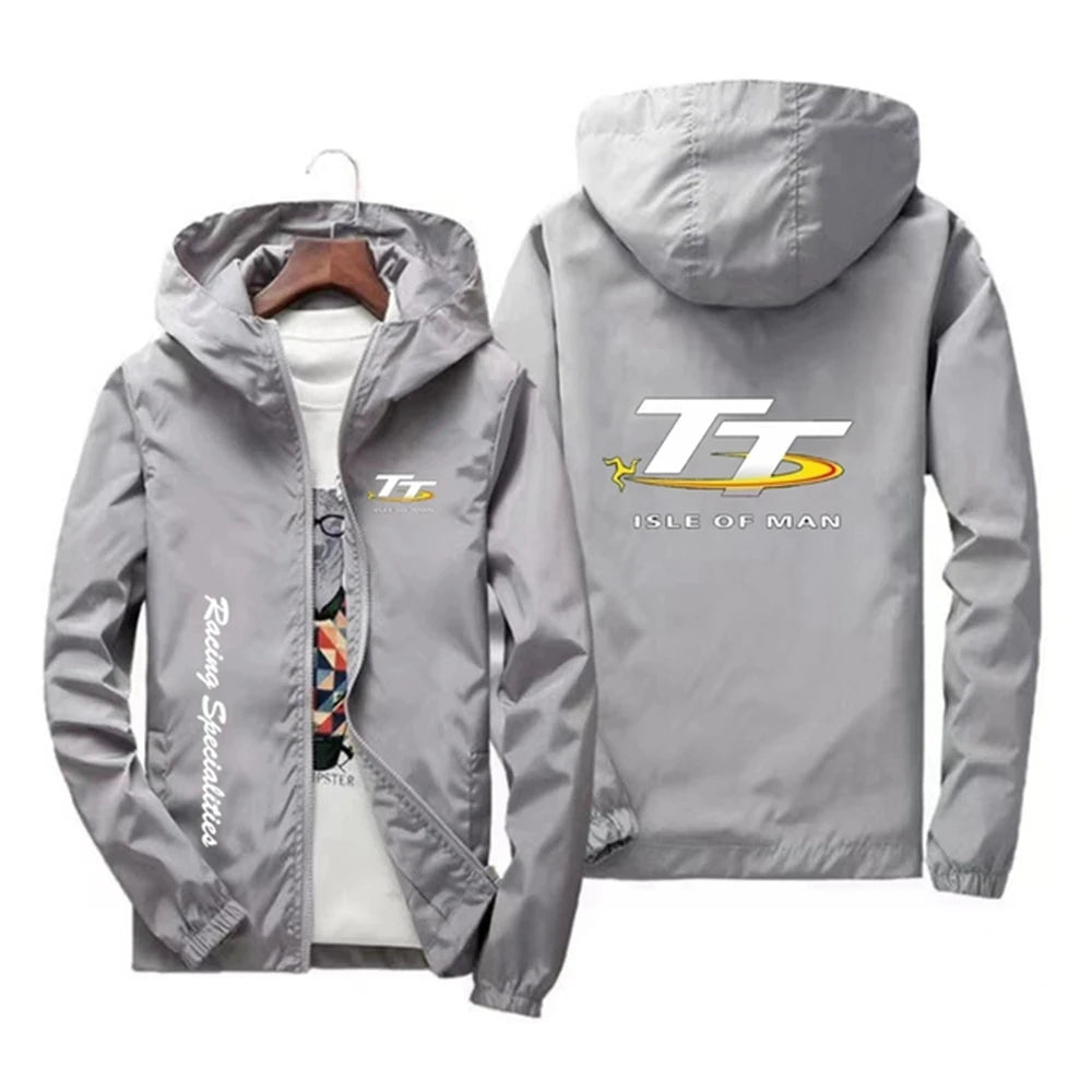 Men's spring and autumn windproof zipper hooded Irish TT outdoor fishing jacket, quick-drying, lightweight, in a 2024 edition.
