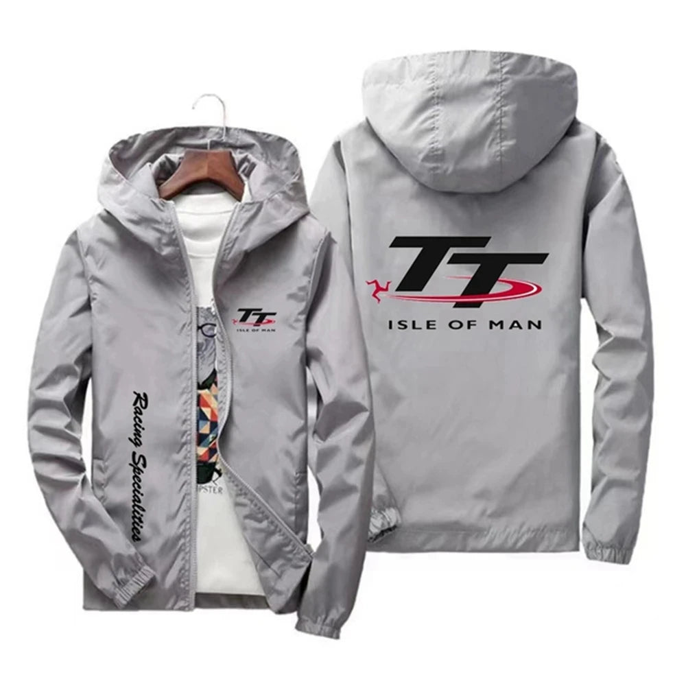Men's spring and autumn windproof zipper hooded Irish TT outdoor sports fishing jacket, quick-drying fabric, 2024 edition.