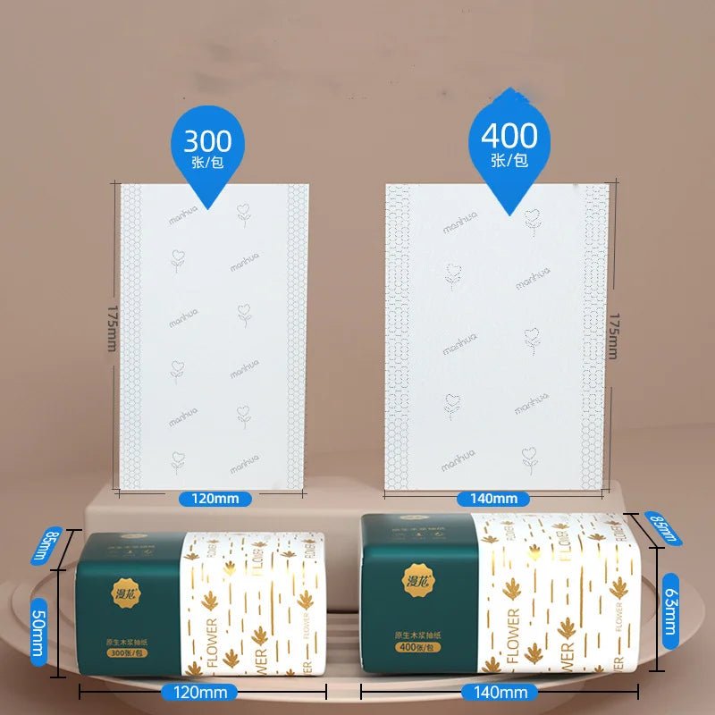 30 boxes of BACKUPMYFILESNOW.COM® paper towels, full household toilet paper, and napkins, stacked in a storage area.