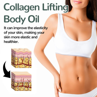 100ml collagen body essence oil from BackupMyFilesNow.com, showing a sleek bottle with moisturizing and skin-tightening benefits.