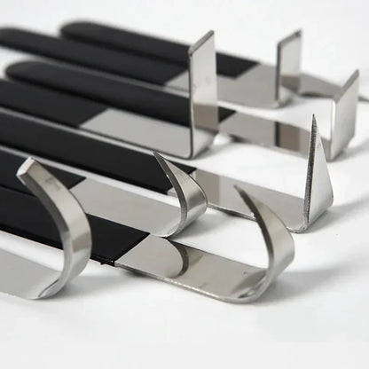 Set of four DIY ceramic craft tools with rubber handles, stainless steel tips for pottery, sculpture, and arts projects.